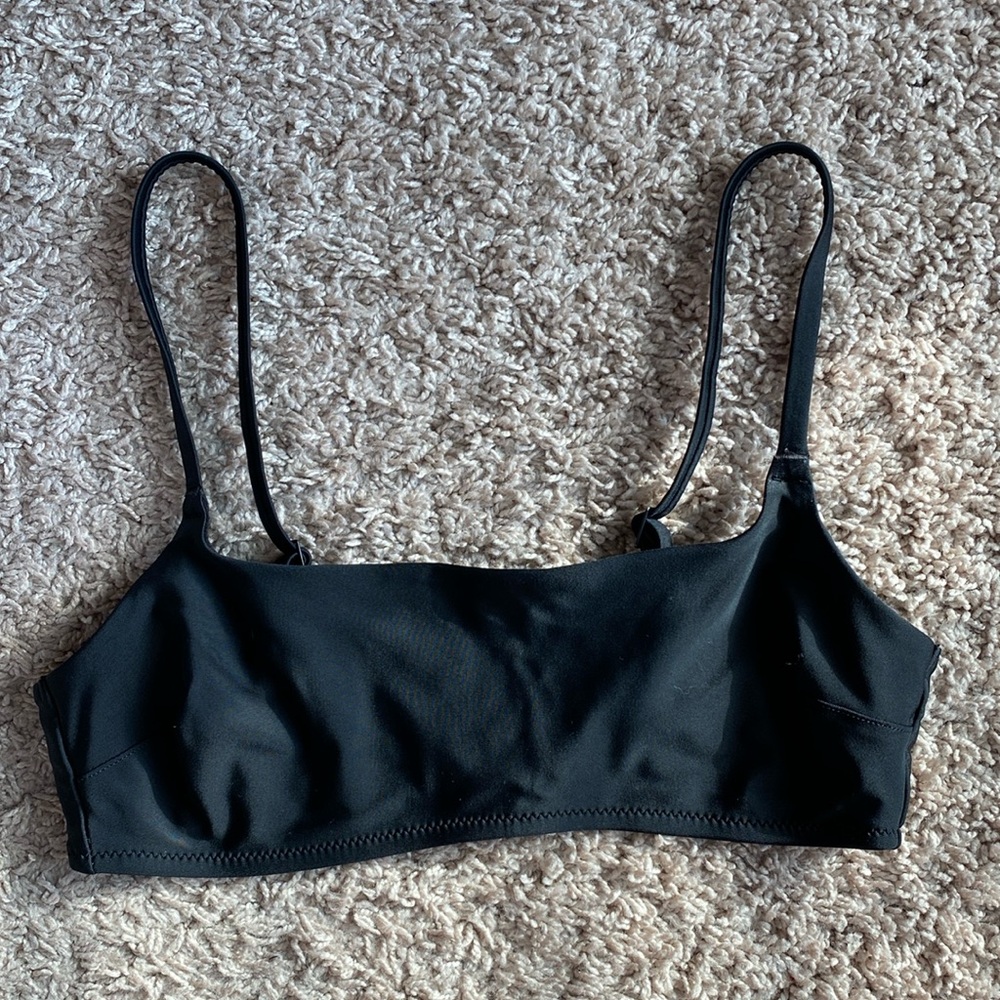 Aerie Black Scoop Bikini Top